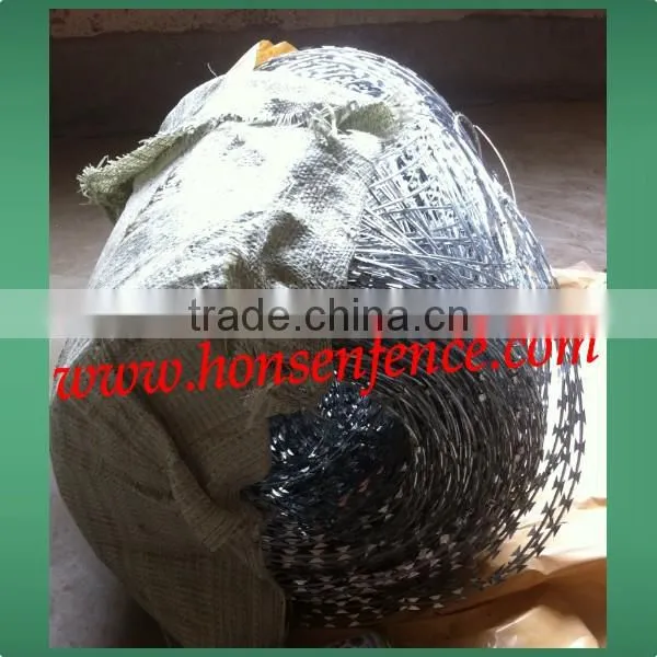 high tensile galvanized sharp razor barbed wire for security fence