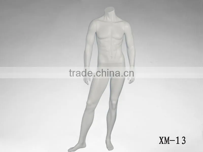 Fiberglass headless nude male mannequin for display