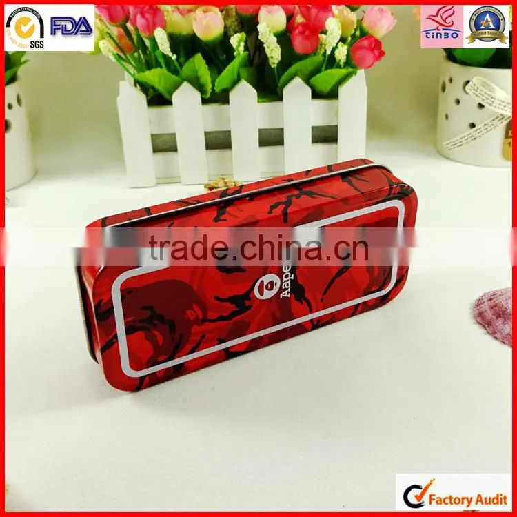 high quality hinged pen packing tin box