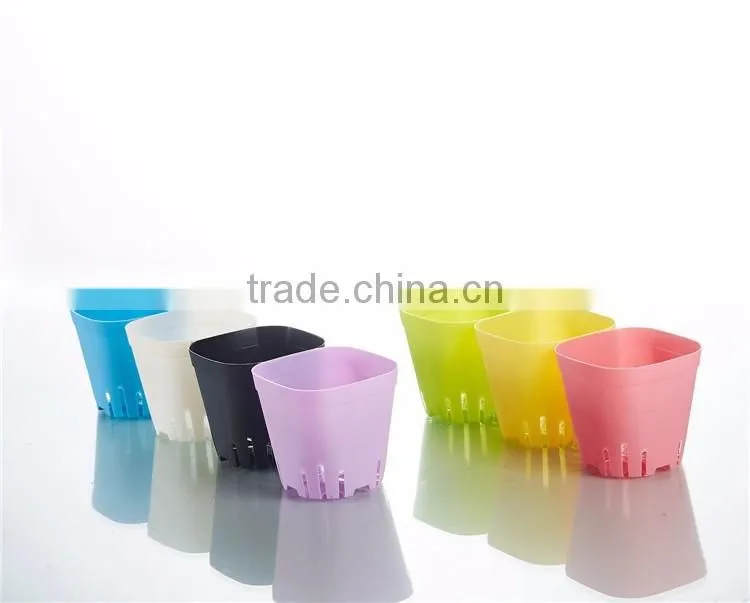 Plastic Square Pots for Plants Black Color