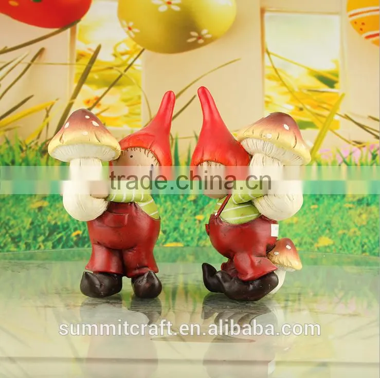 Mushroom brothers antique polyresin sweet miniature people set