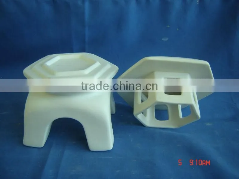 bisque candle holder halloween ceramic houses