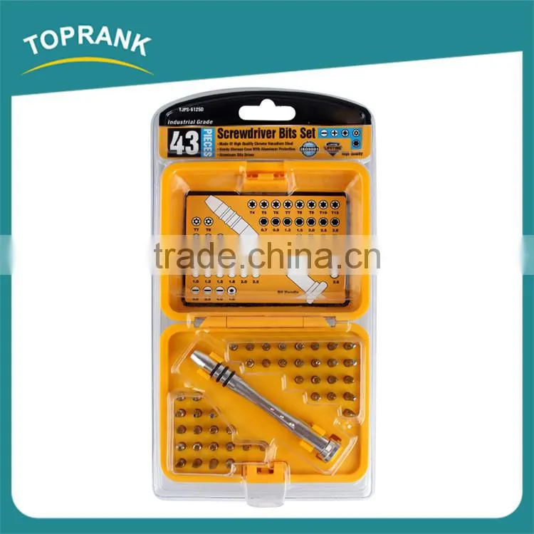 High quality chrome vanadium steel security screwdriver bit set with handle