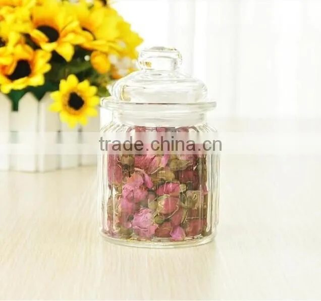 clear hermetic recycled glass storage jars