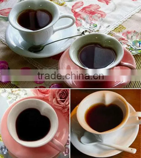 Fashion Heart shape ceramic cup