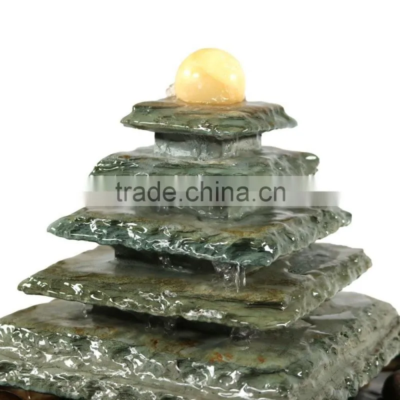 Slate Pyramid Tabletop Water Fountain