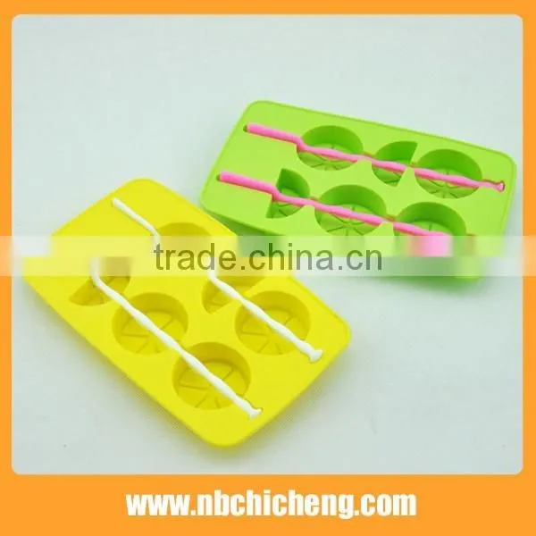 Lemon Silicone Ice Cream Mould/ Ice Tray Cube lollyPop Cream Maker/Popsicle Molds Set