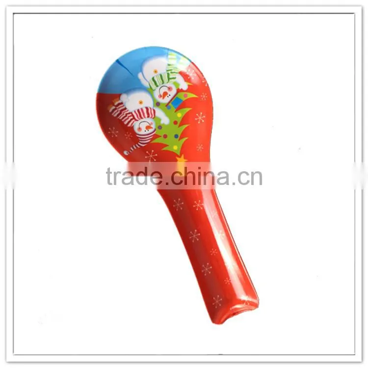 Christmas snowman printing plastic custom melamine rice spoon