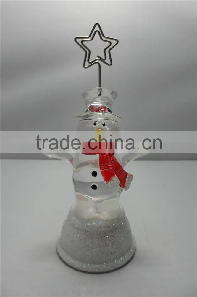 Holiday Placecard Memo Holder with a Snowman Figure Base