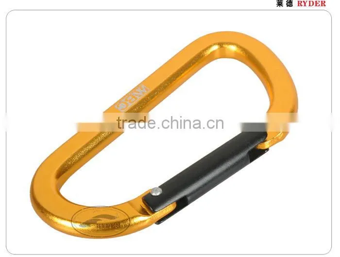 8cm Outdoor D Shape Flate Aluminium Karabiner