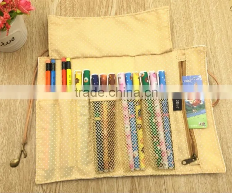 High quality low price most weclomed rolled up pencil case /pencil pouch