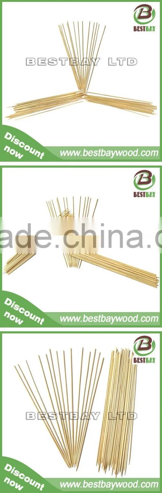 Wholesale rotating BBQ bamboo skewer 5.0mm*36inch bamboo marshmallow sticks