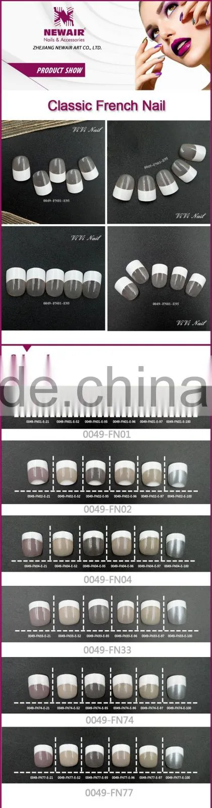 Newair Acrylic Artificial Full Stiletto fake False Nail Art Decorations