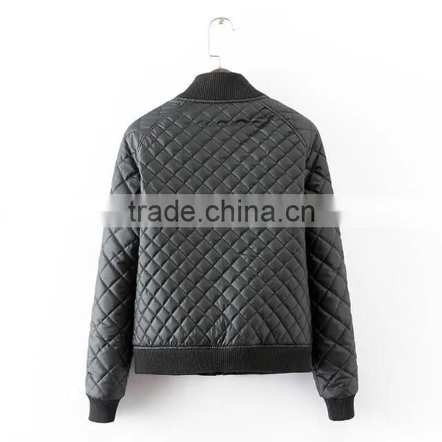 Custom Design Women Nylon Winter Bomber Jacket Custom Logo Quilted Bomber Jacket For Women