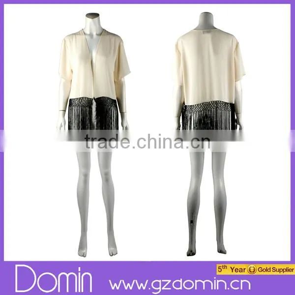 2014 Latest Woman Summer Chiffon Kimono Short Sleeve Ladies Fringe Kimono