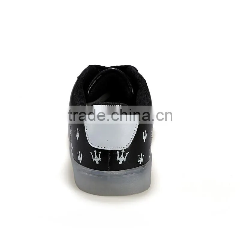 high quality fashion fluorescence casual shoes sample for men, adults fluorescence skateboard shoes casual for male from china
