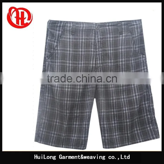 wholesale short pants plus size washed plaid men's shorts