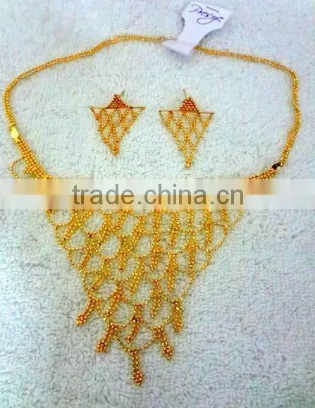 Fancy Micro Gold Plated Necklace and Pendant Sets