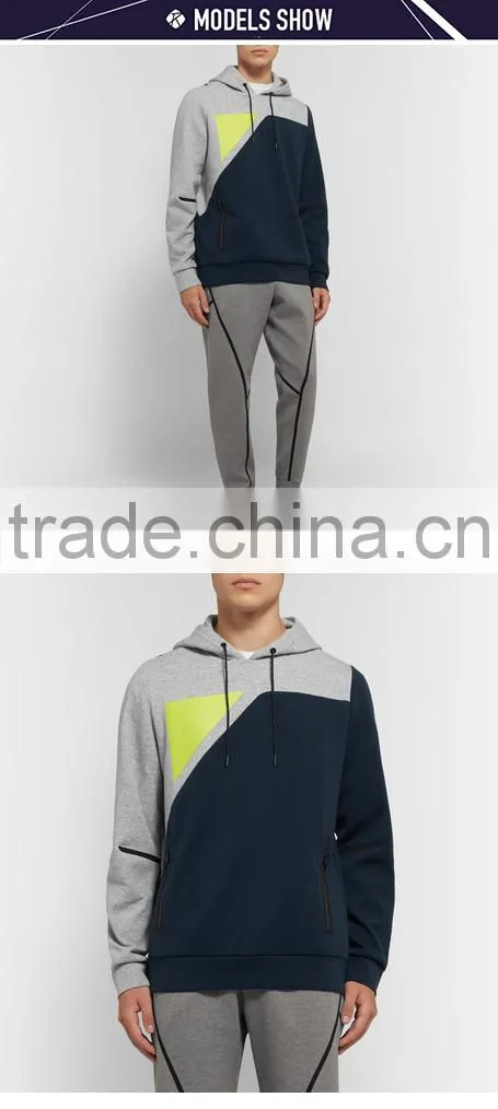 Custom best quality plain sport hoodie patchwork pull over jersey hoodies and sweatshirts