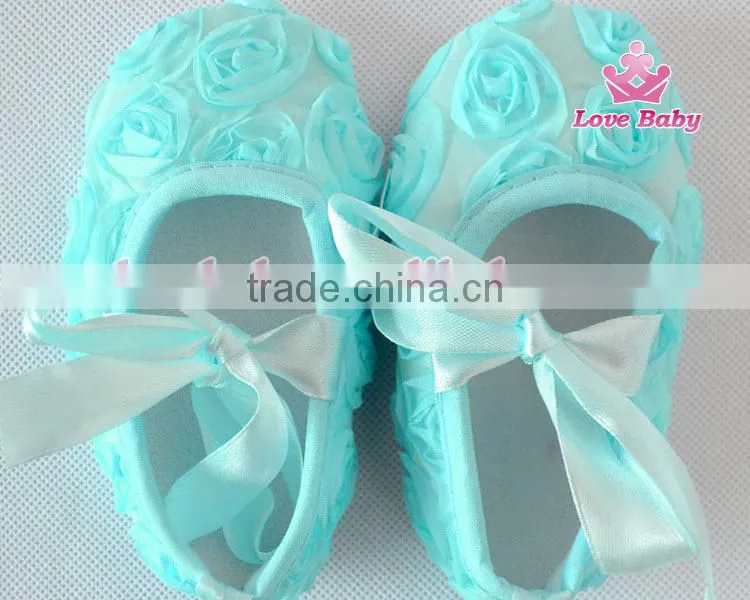 Boutique rosette latest many colors newborn infant soft sole baby shoes