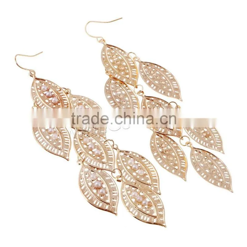 fashion geometric Plastic Pearl Zinc Alloy Earring dubai gold jewelry earring