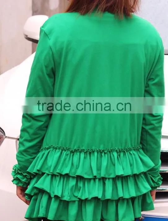Cotton Mom Cardigan Ruffle Plus Size Top For Lady Long Sleeves Blouse For Women Spring Clothes Boutique