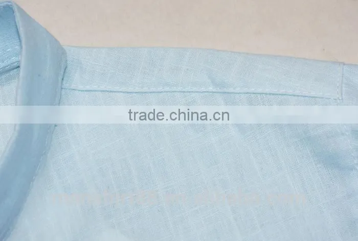 2016 latest design custom elegant sim fit mandarin collar linen shirt