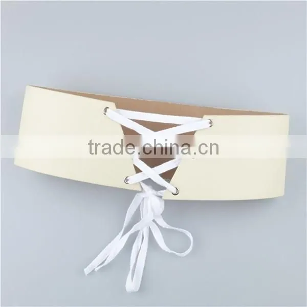 PU Leather Waistband Rectangle Khaki