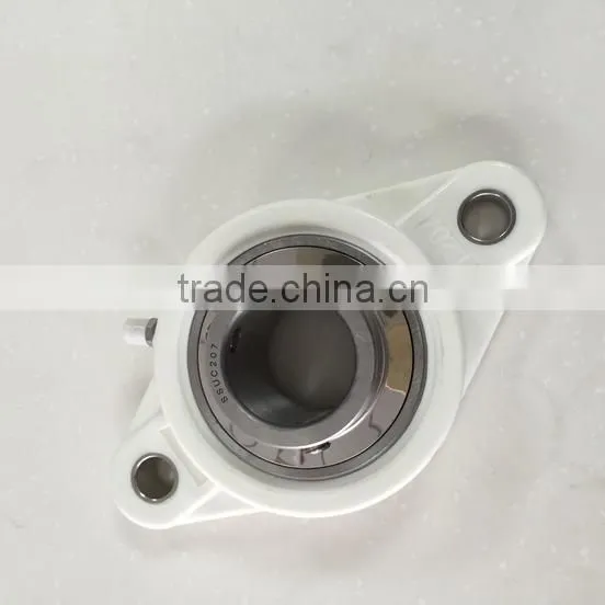 stainless steel pillow block bearing SUC207 with white plastic housing FL207
