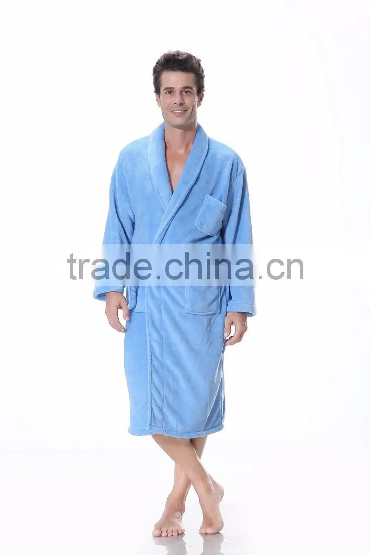 coral fleece sauna bathrobe super soft sleepwear bath robe