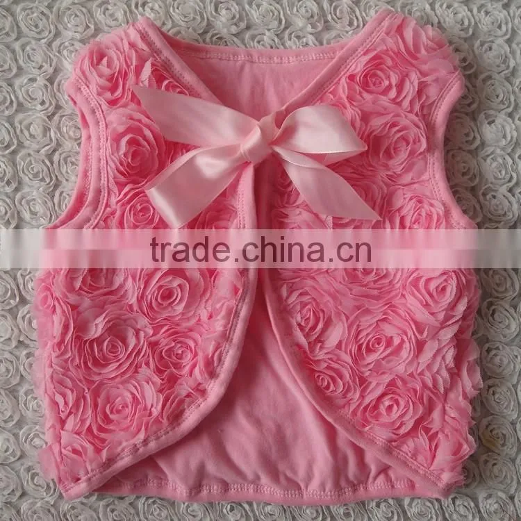 Colored Flower Ribbon Straps Spring Baby Girls Waistcoat