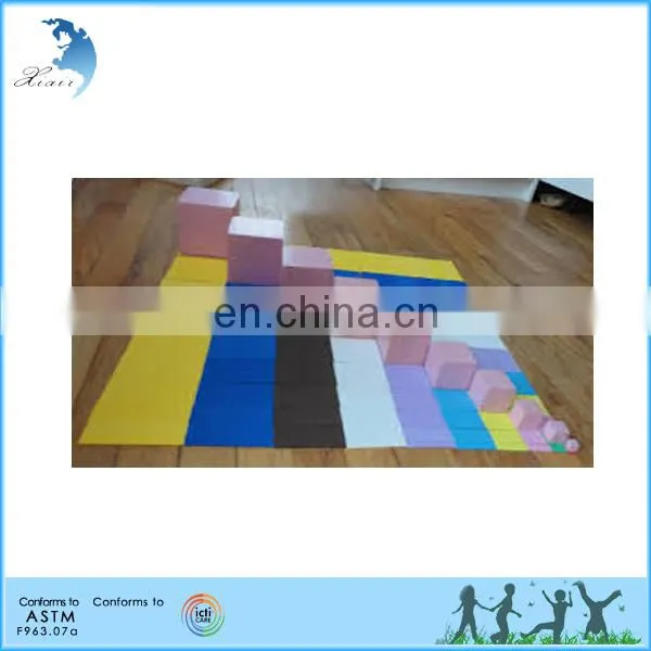 Preschool Wooden Educational Montessori Material EN71 Mathematic Toy Cubing Material Cubes and Squares for the Numbers 1-9