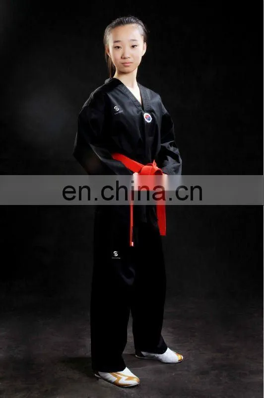 Colored TKD Uniform- Black/ Black Taekwondo Dobok For Men& Women