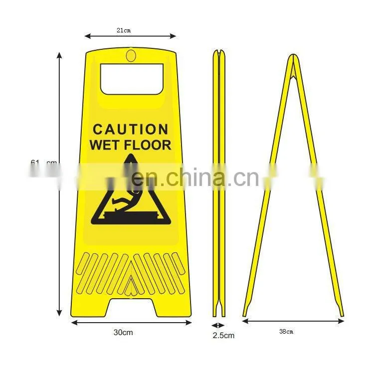 yellow warning sign used in wet floor