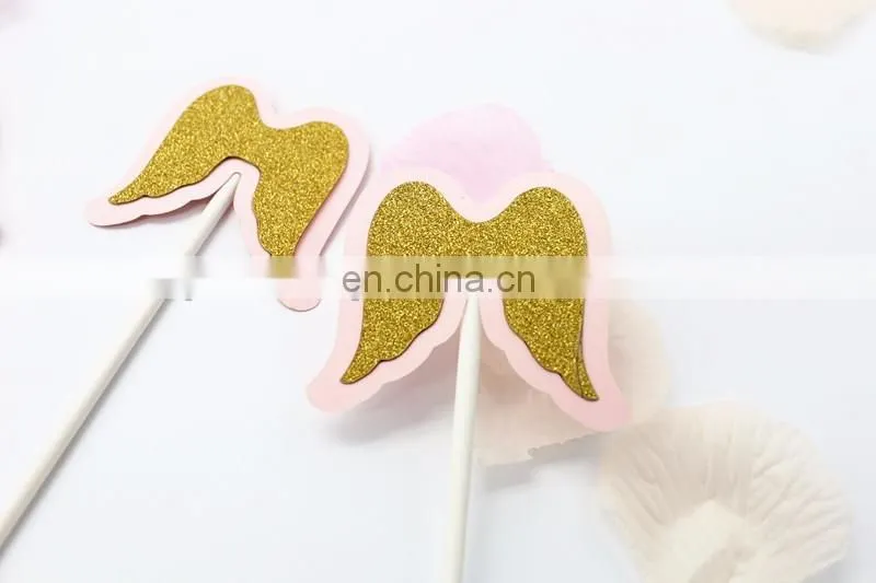 Angel wings Cupcake topper Bridal Shower Birthday Party Cupcake toppers