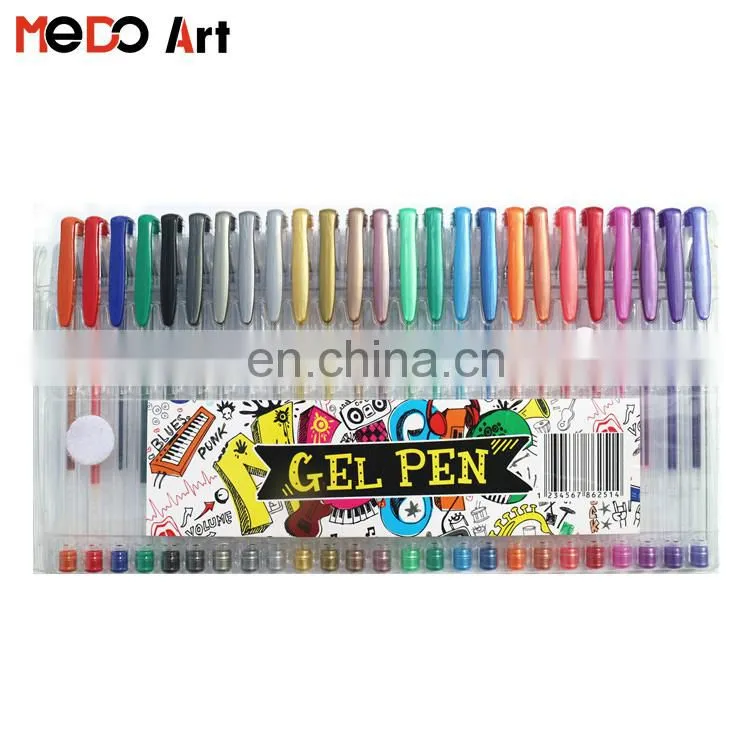 Hot Sales Free Samples Gel Ink 100 unique colors glitter gel pen set for Kids