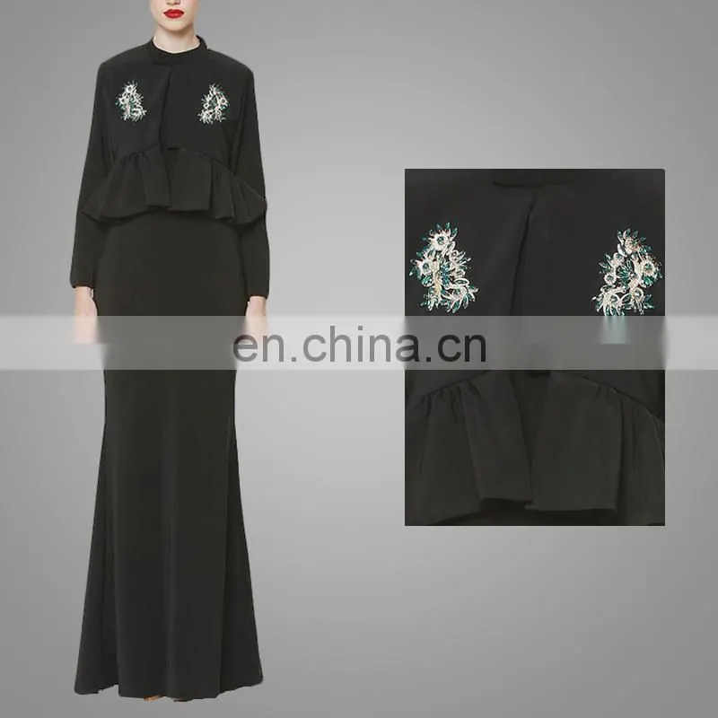 Jacket Maxi Dress Peplum Mermaid Shape Skirt