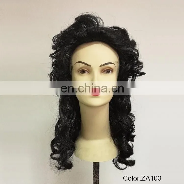 Crazy Party black long wigs P-W204