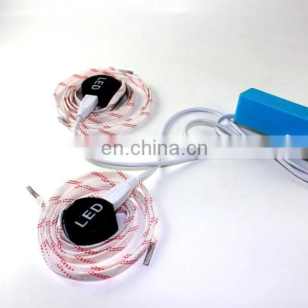 Hot sale USB led shoelaces with battery for sport