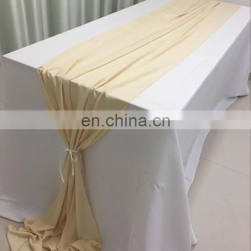TR041#96 blue crepe de chine custom table runners for christmas