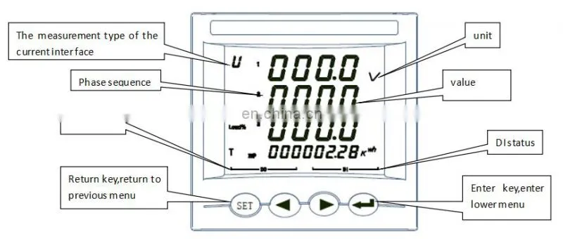 Digital Power Meter AMC72L-E4/KC RS485 Modbus kwh meter switching 4DI/2DO