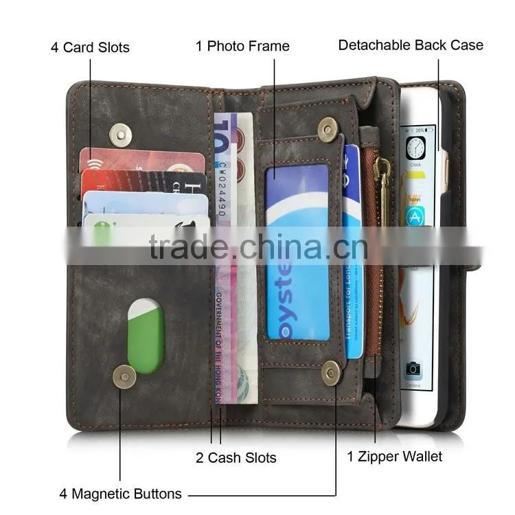 CaseMe cell phone case card holder wallet for iphone 6 genuine leather case