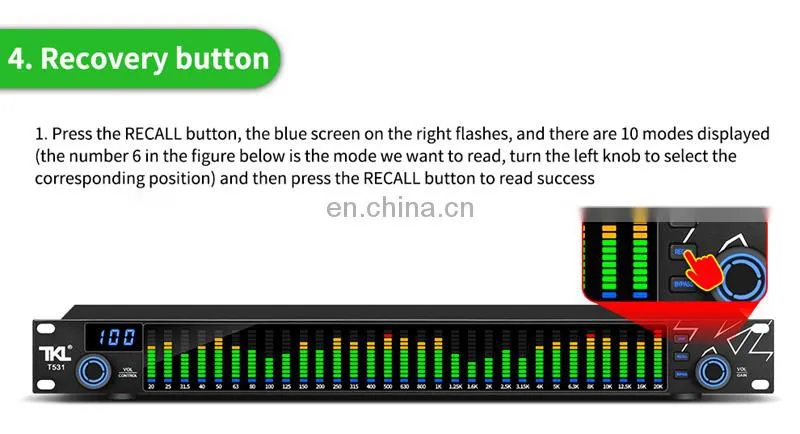 TKL T531 EQ Noise Reduction Digital Audio Equalizer w/ Spectrum Display 31 Bands For KTV Stage Performance
