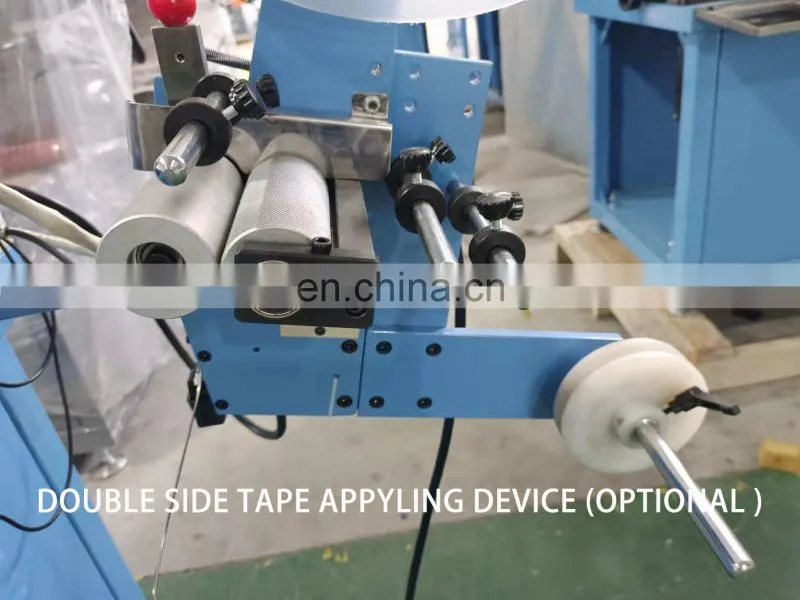 WS586 WING SINGA Automatic multi functional ribbon polyester satin fabric label cutting and folding machine with end mitre fold