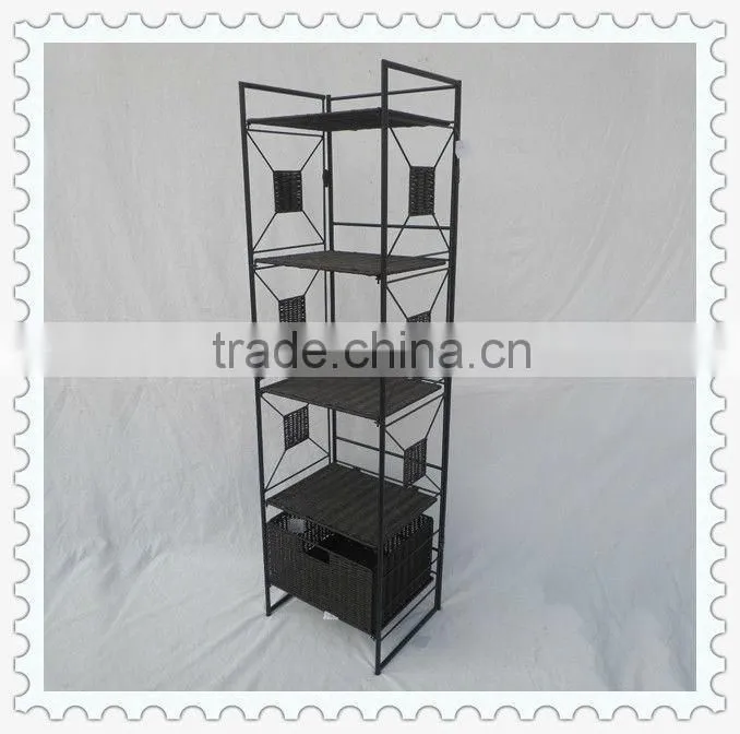 3-tier handmade natural toy storage shelf with drawer