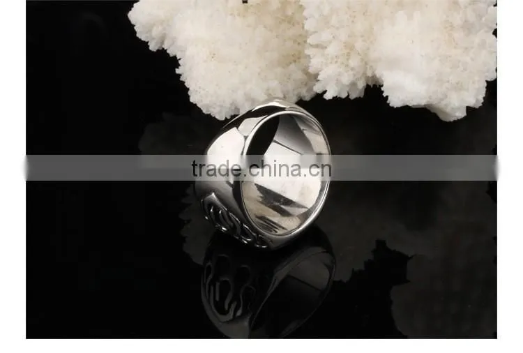 Man stainless steel exaggerate rings flame cross Fashion punk rock roll rings boyfriend gift