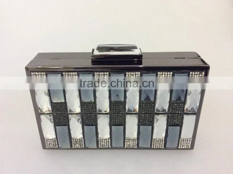 Synthesised crystal evening clutch bags, uniquel design and optional color