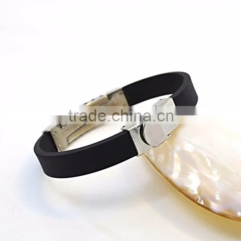 Customize new products 2016 IP plate color silicone bracelet with logo