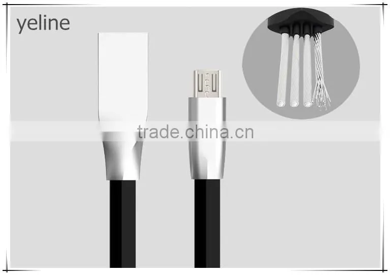 Double sided android plastic nylon data cable for MOTO /G/X/E