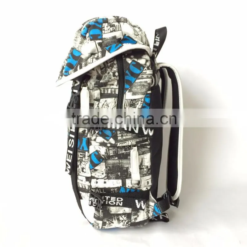 2016 fancy looking korean style pre printed canvas backpack